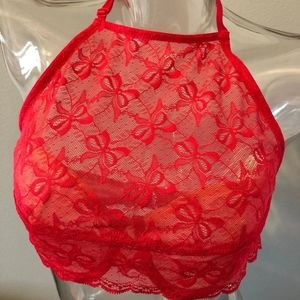 SALE Victoria's Secret, Bow Lace High Neck Bra